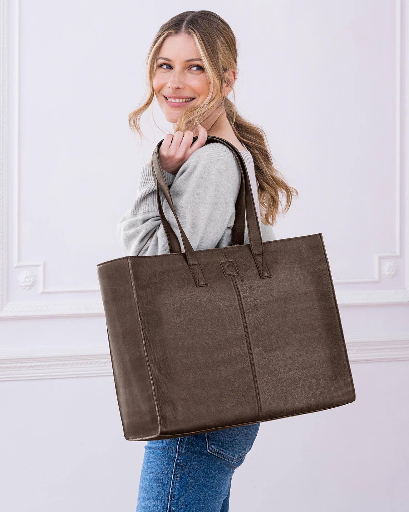 Shopper-Tasche aus Leder