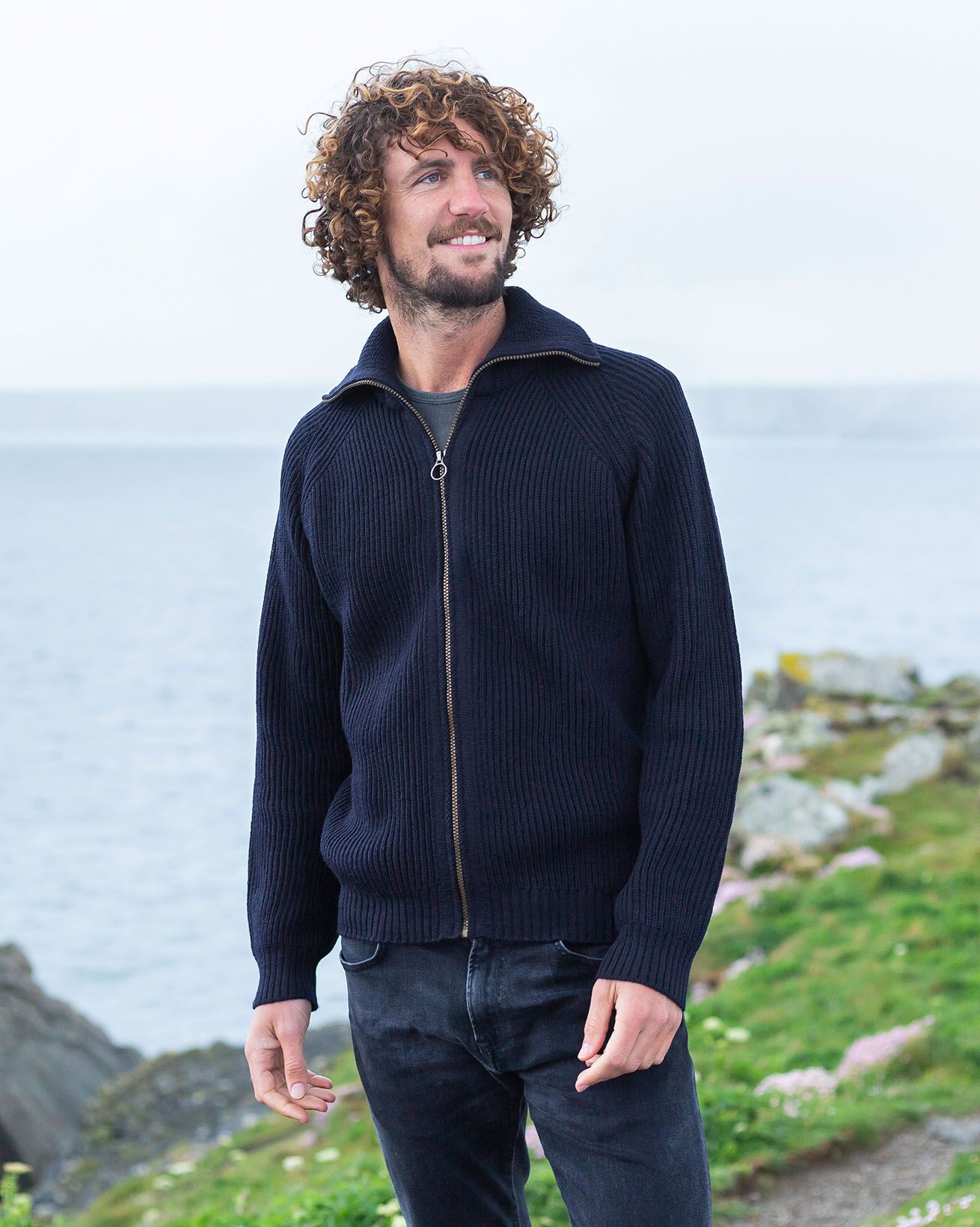 Men's Ribbed Zip Cardigan