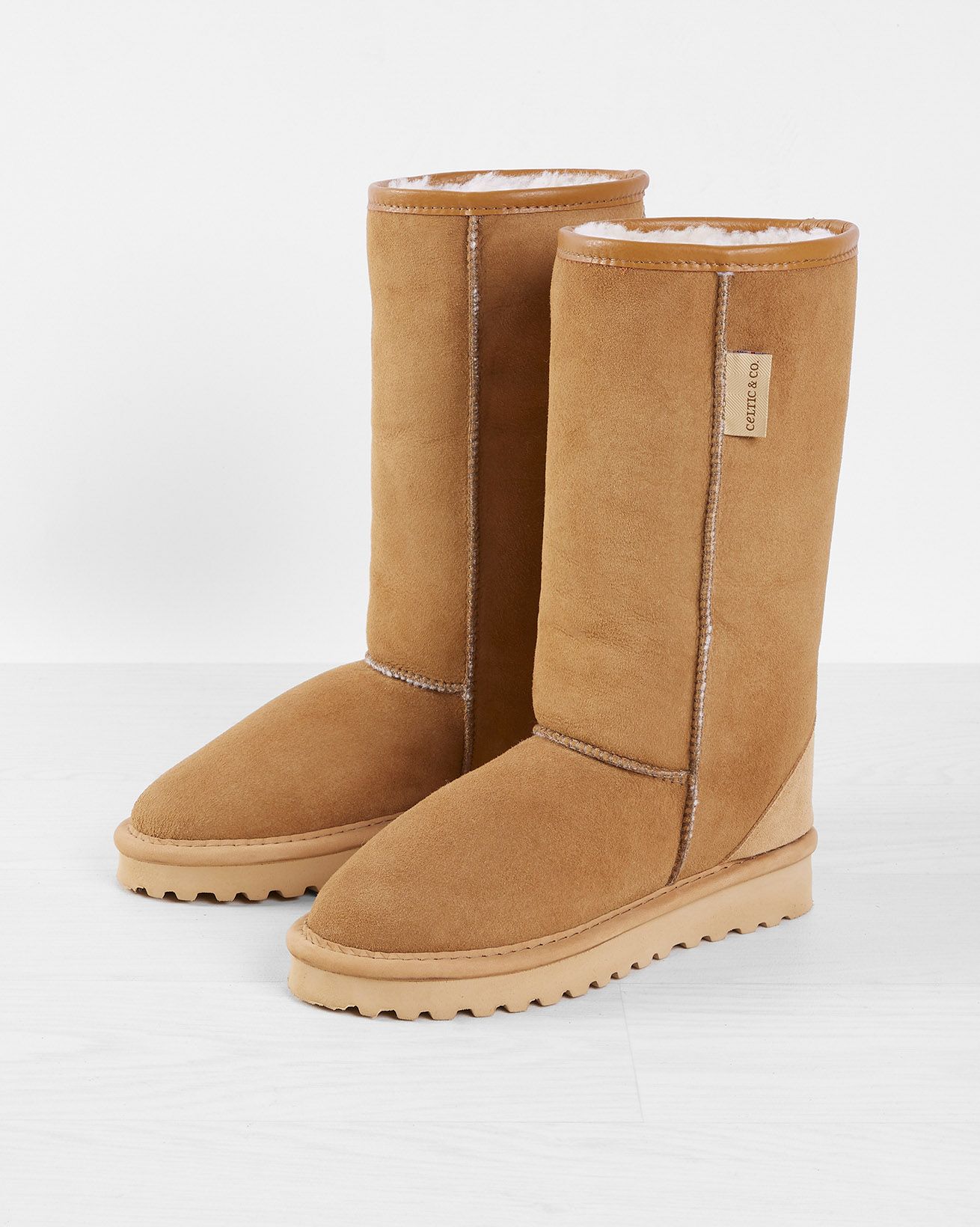 Bottines en cuir de hauteur mi-mollet - Noir - FEMME | H&M FR