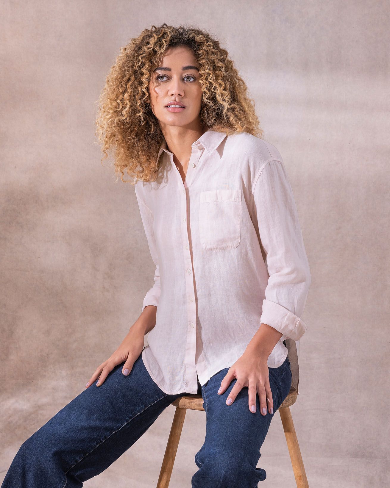 chinese dress ladies Stonewashed Linen Women Shirt main image 0