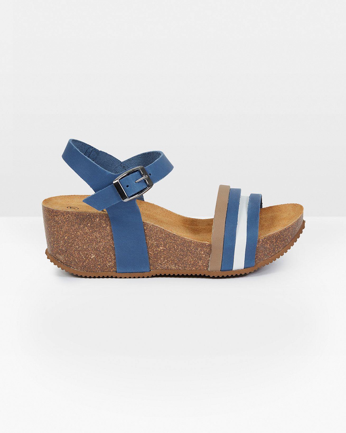 Stretch Ankle Strap Wedge Sandal