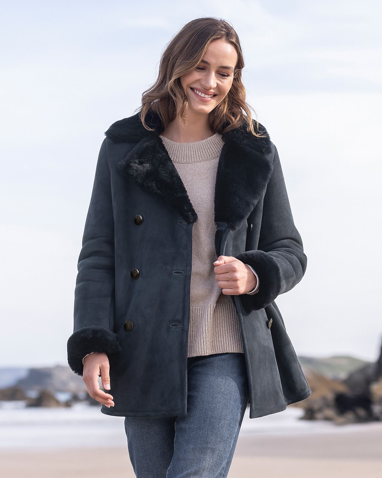 Shearling Peacoat