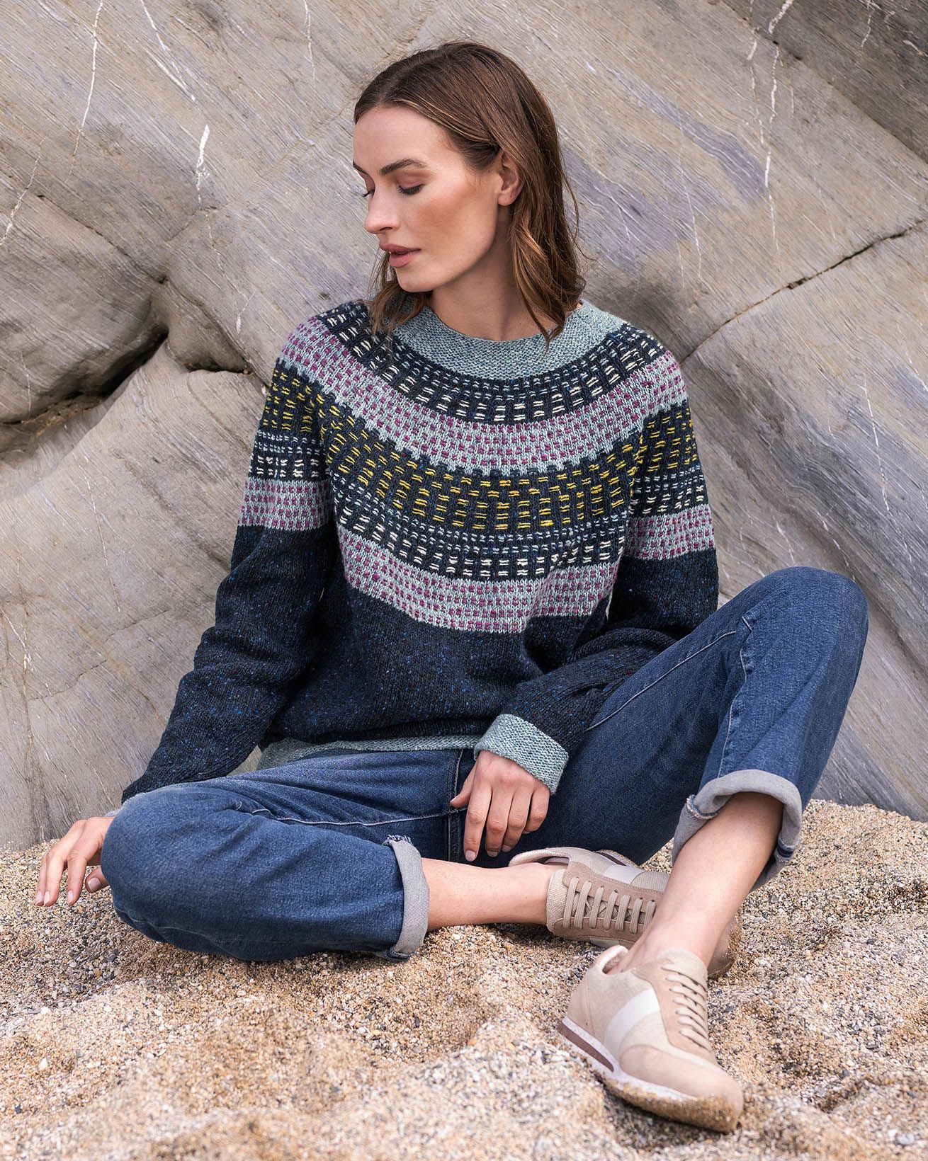 Float Stitch Yoke Donegal Jumper