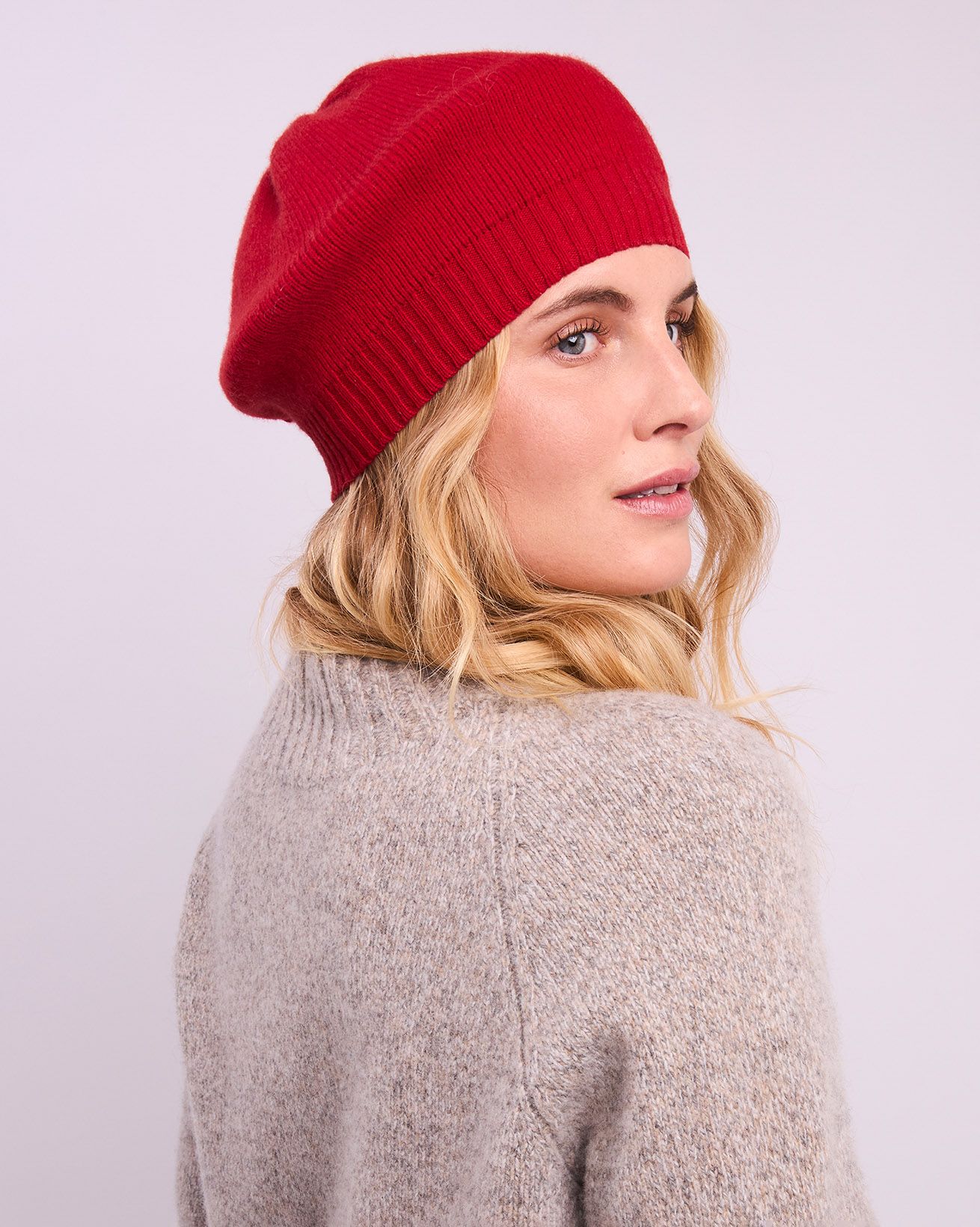 Cashmere Choice Red Cashmere Beret Supersoft Beret