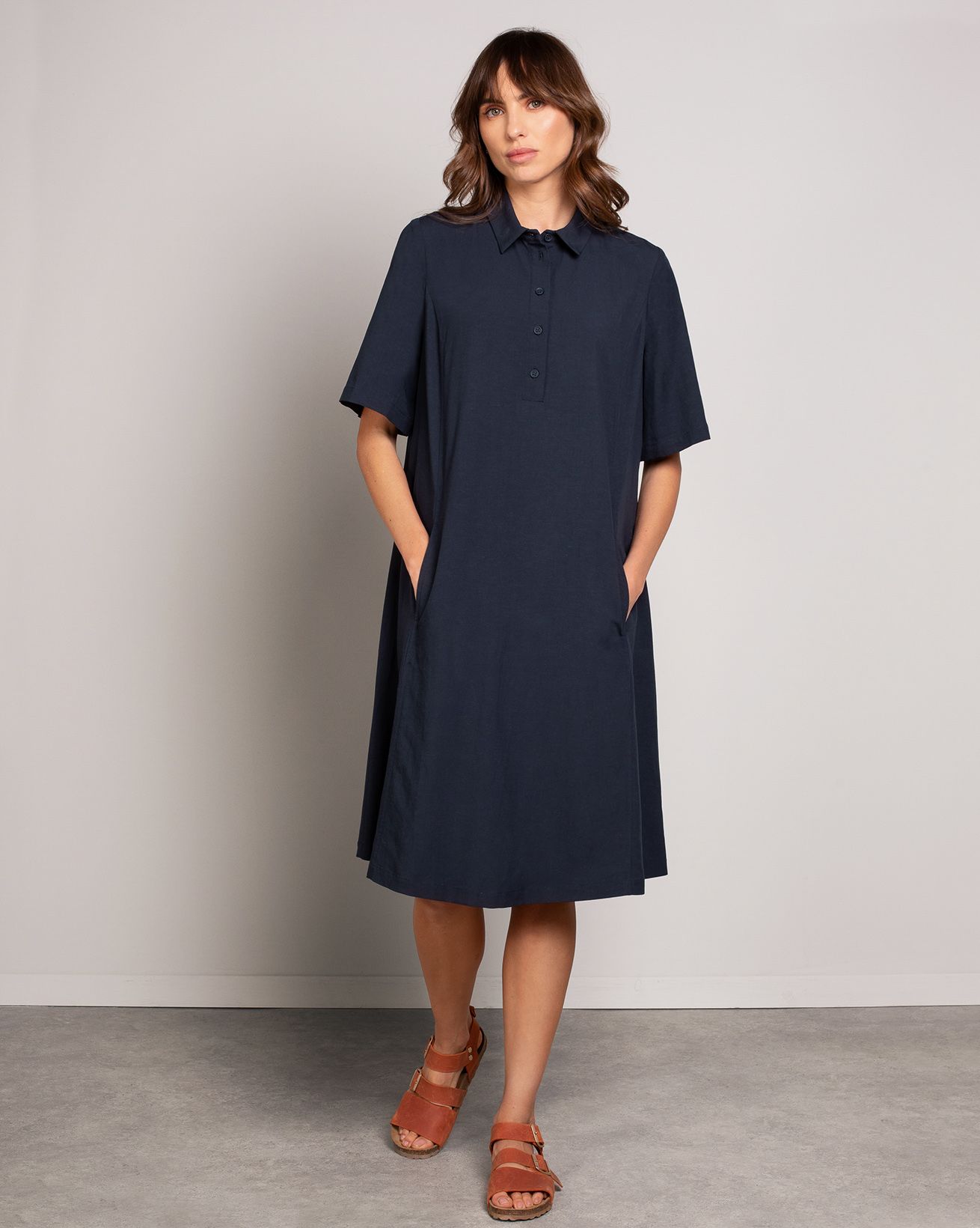 navy blue swing dress Sapphire Swing Dress