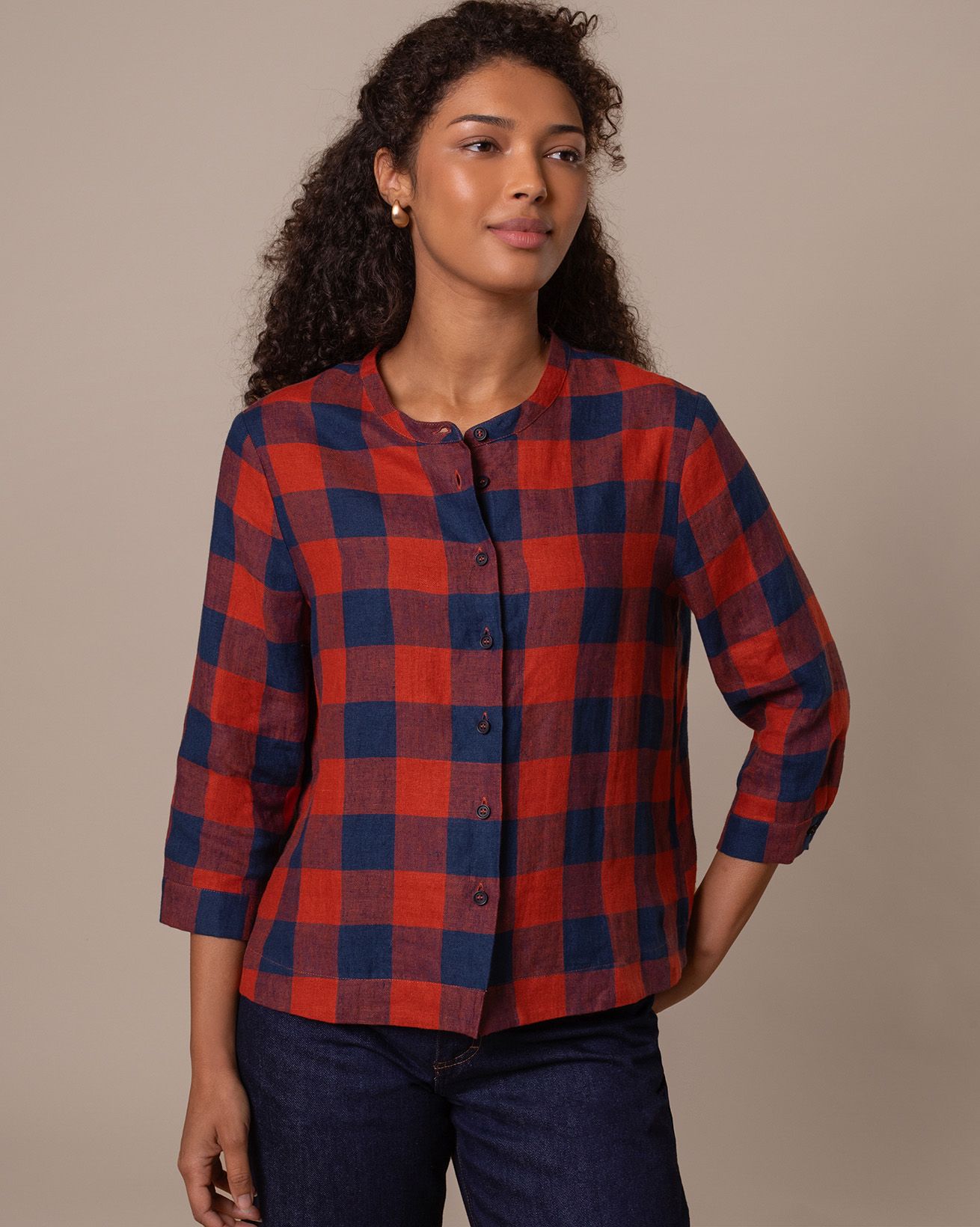 6(ROKU) ⭐︎MIX CHECK GATHER SLEEVE BLOUSE 6(ROKU) ⭐︎MIX CHECK GATHER SLEEVE BLOUSE 6(ROKU)＞MIX CHECK