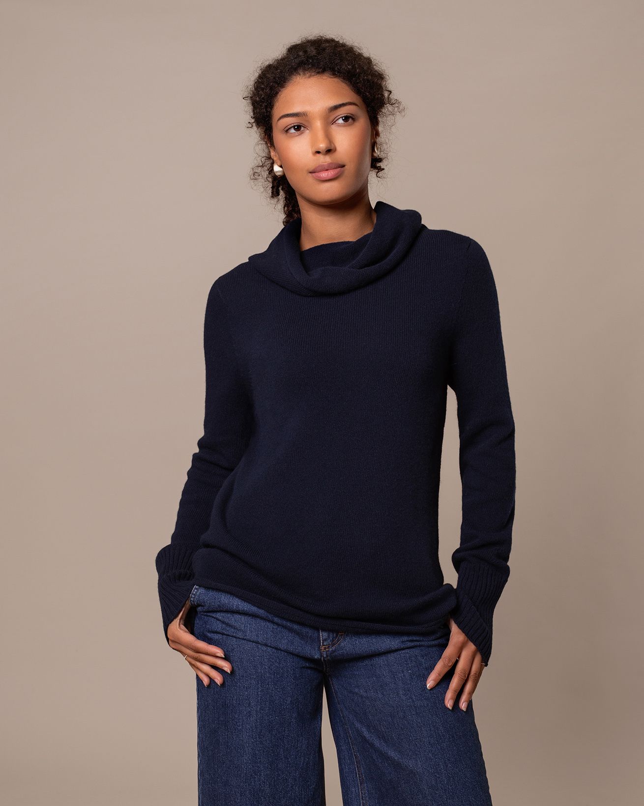 Cashmere Fine Knit Cowl Neck Jumper PHASE EIGHT Rylee Fine Knit