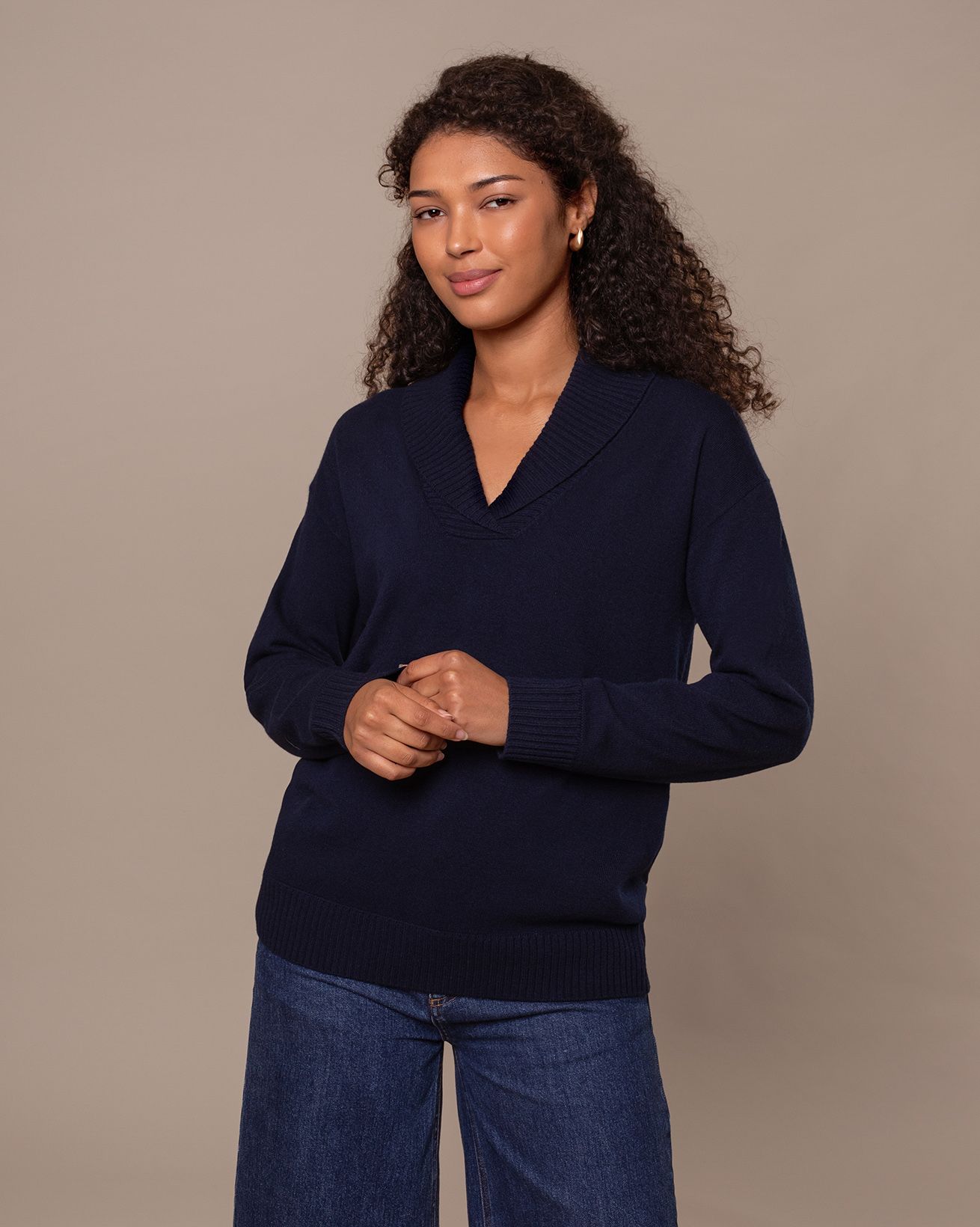 Lambswool Shawl Collar Jumper