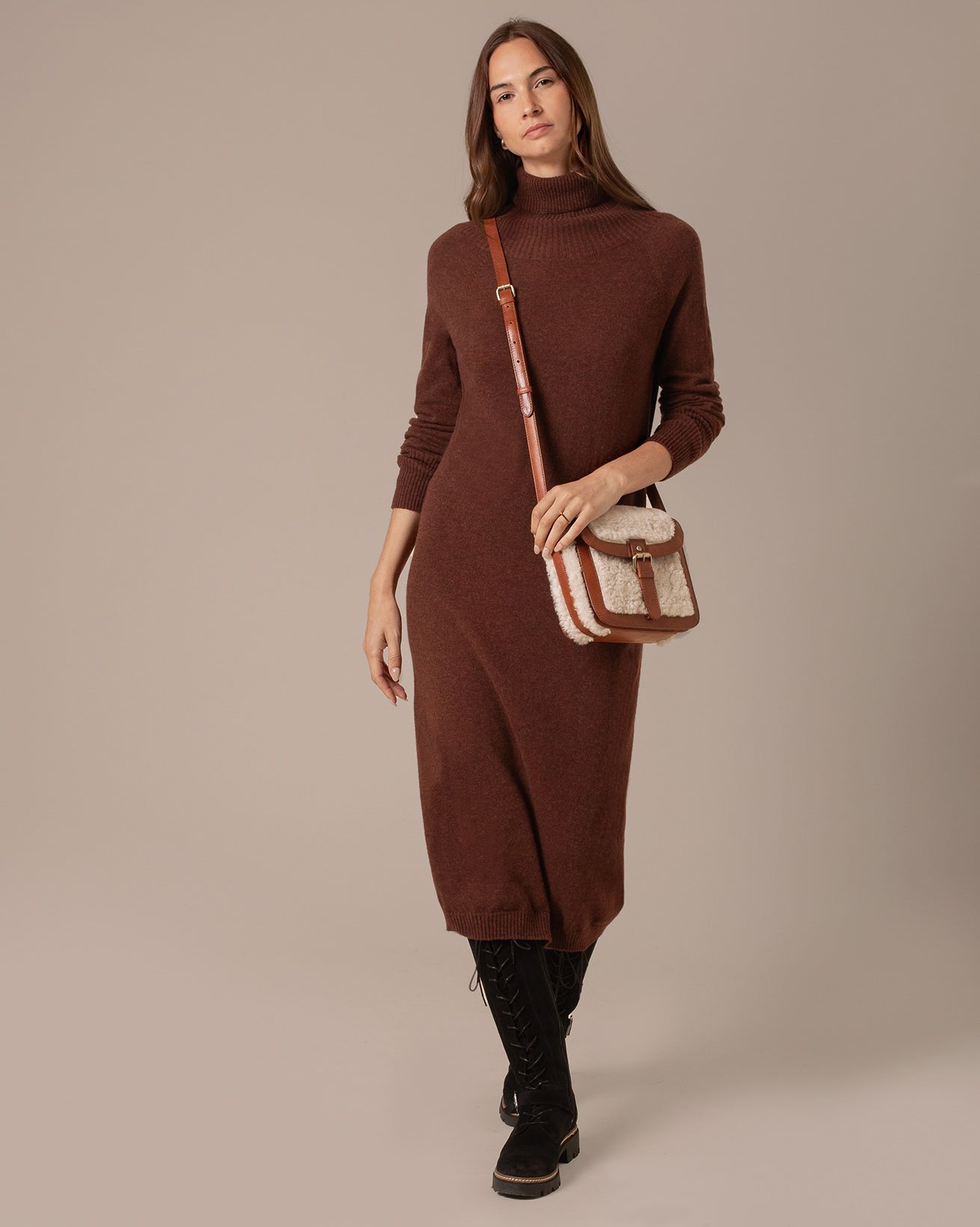 Supersoft Midi Roll Neck Dress
