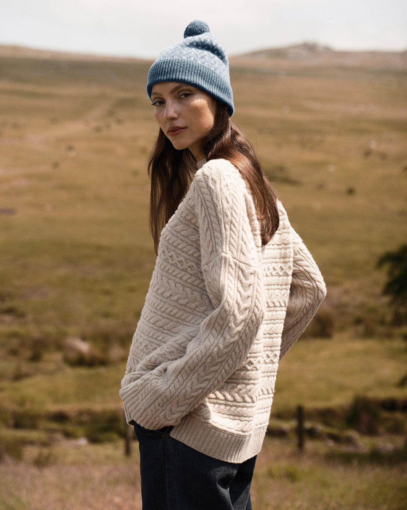 Pull à torsades horizontales