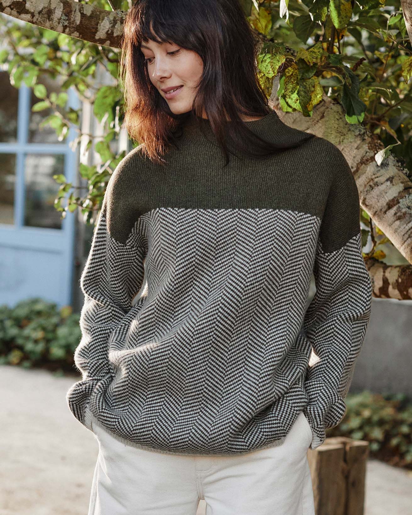Felted Funnel Neck Jumper