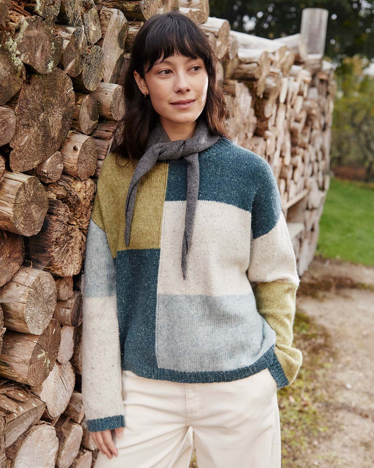 Colourblock Intarsia Sweater