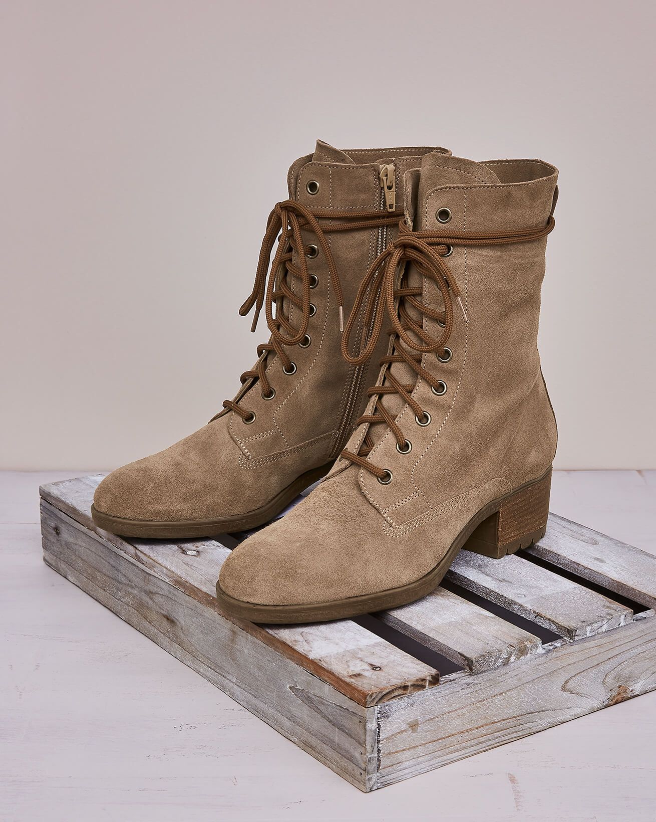 Stiefel Hohe Boots Beige Chelsea Boots Helle Wildleder Stiefel