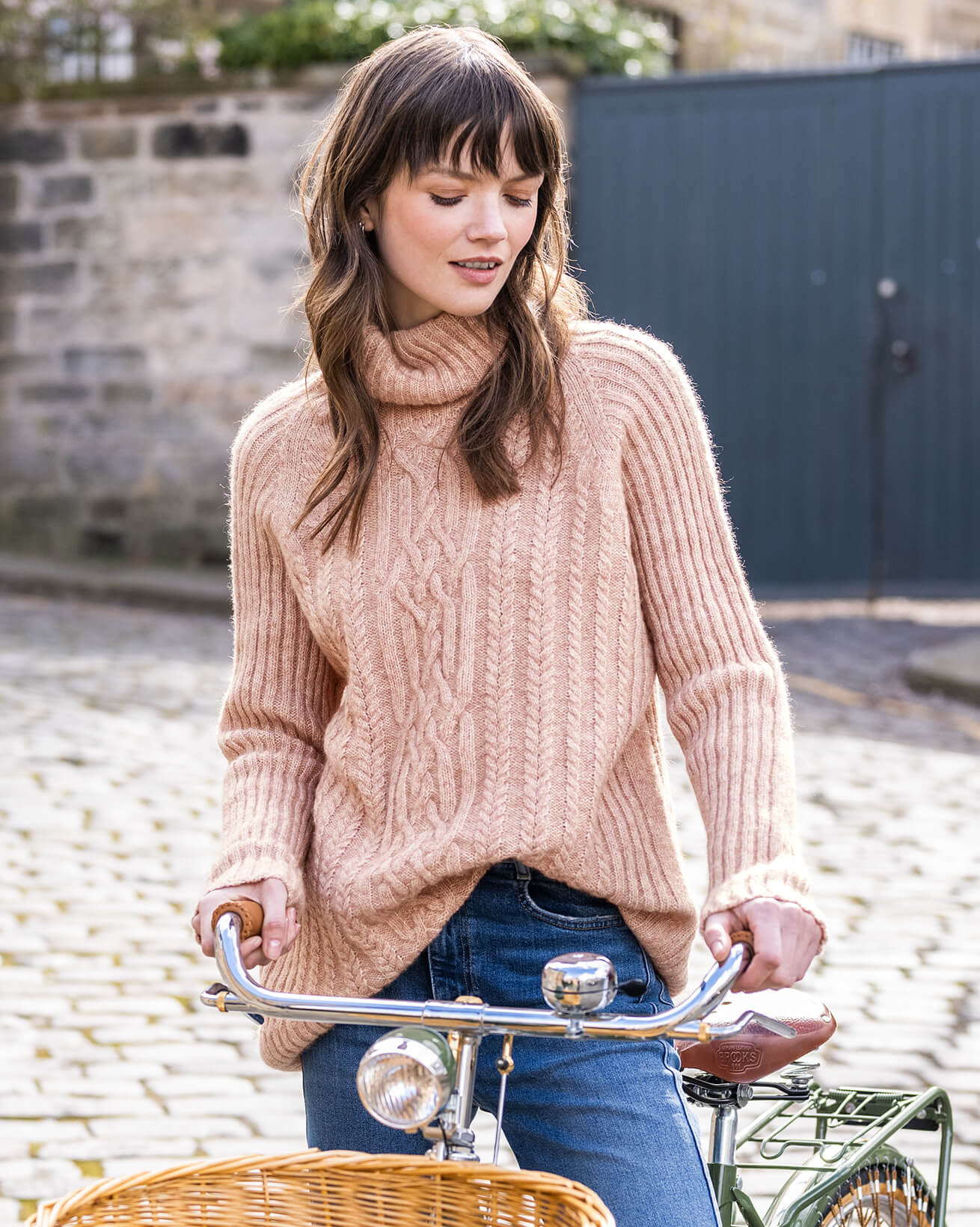 Luxe Cable Roll Neck Sweater