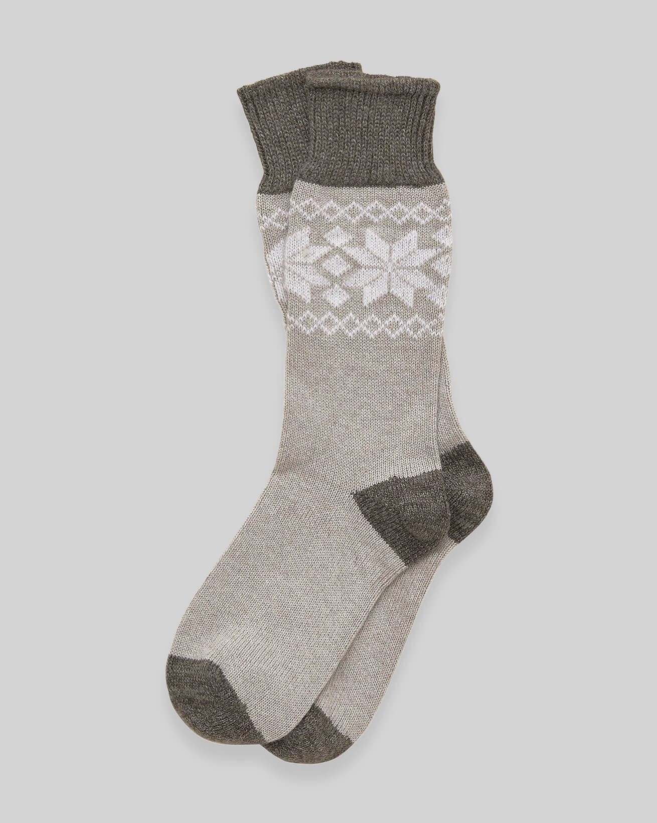 Damen Kaschmir-Baumwollsocke mit Fair-Isle Muster