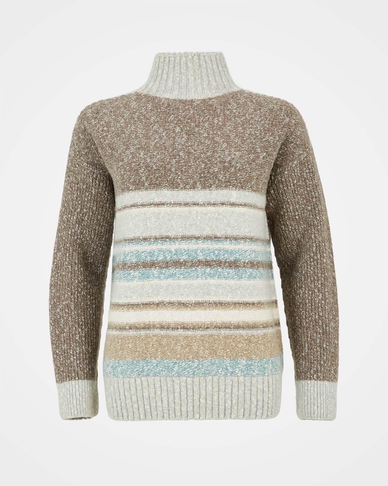 Slub Textured Stripe Jumper / Mushroom Stripe / S