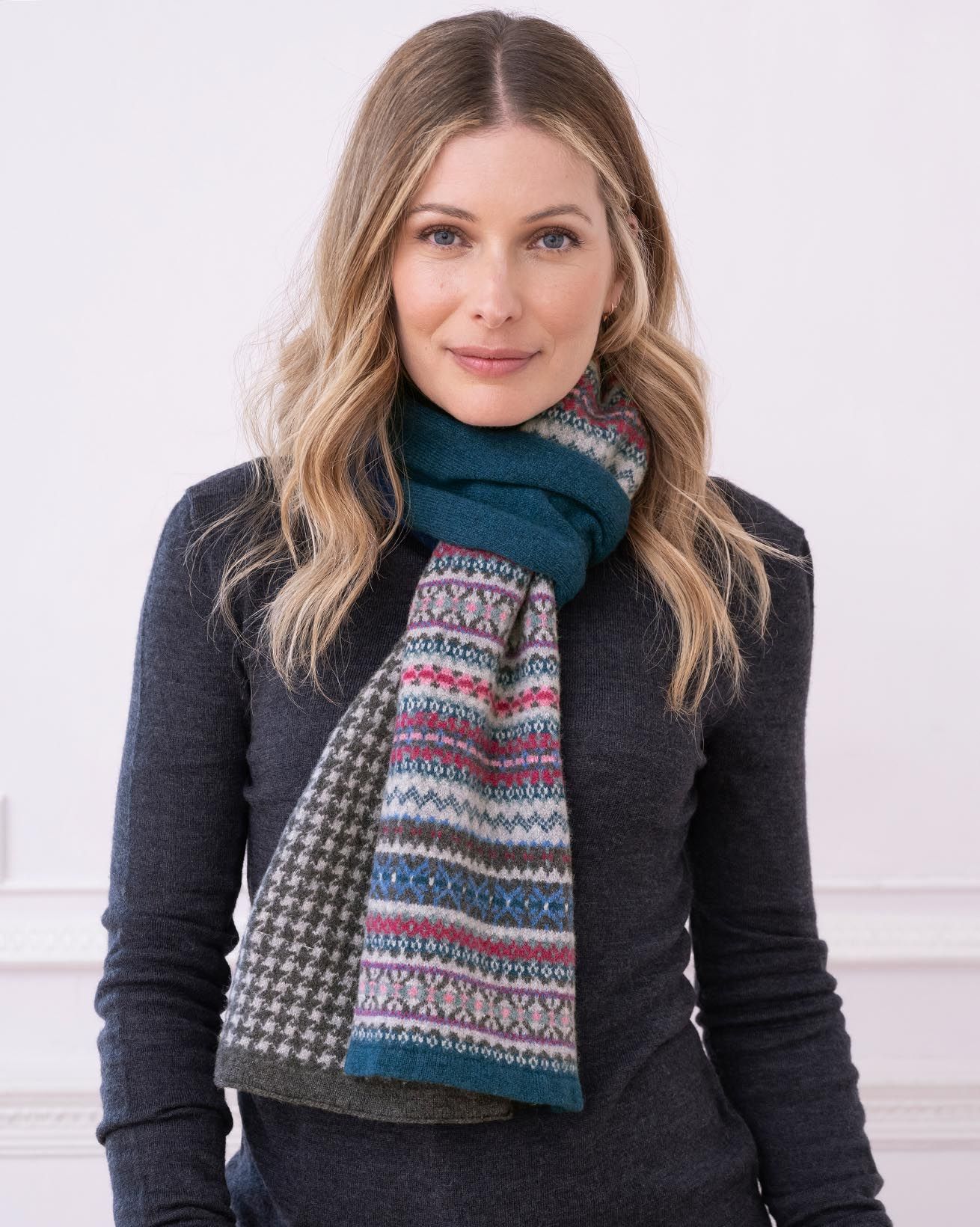 Lambswool Fair Isle Stripe Scarf