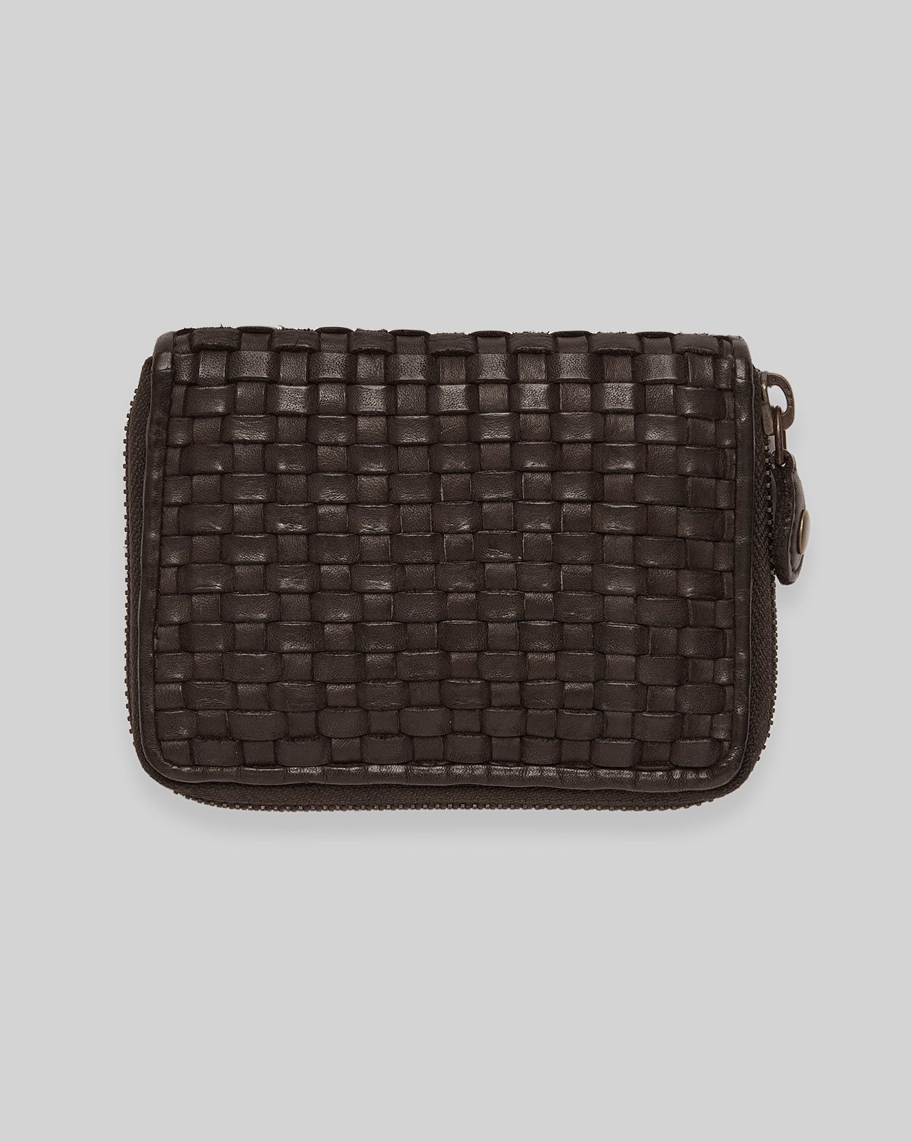 Petit Portefeuille En Cuir Tissé