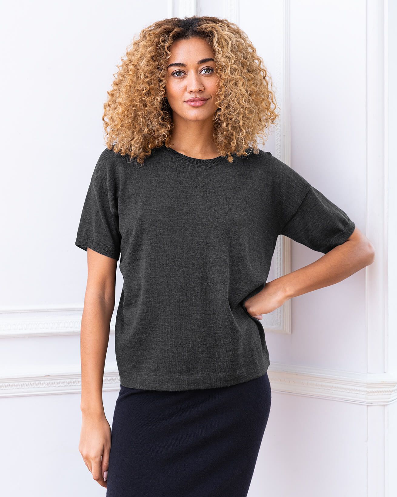 Fine Knit Crew Neck Tee