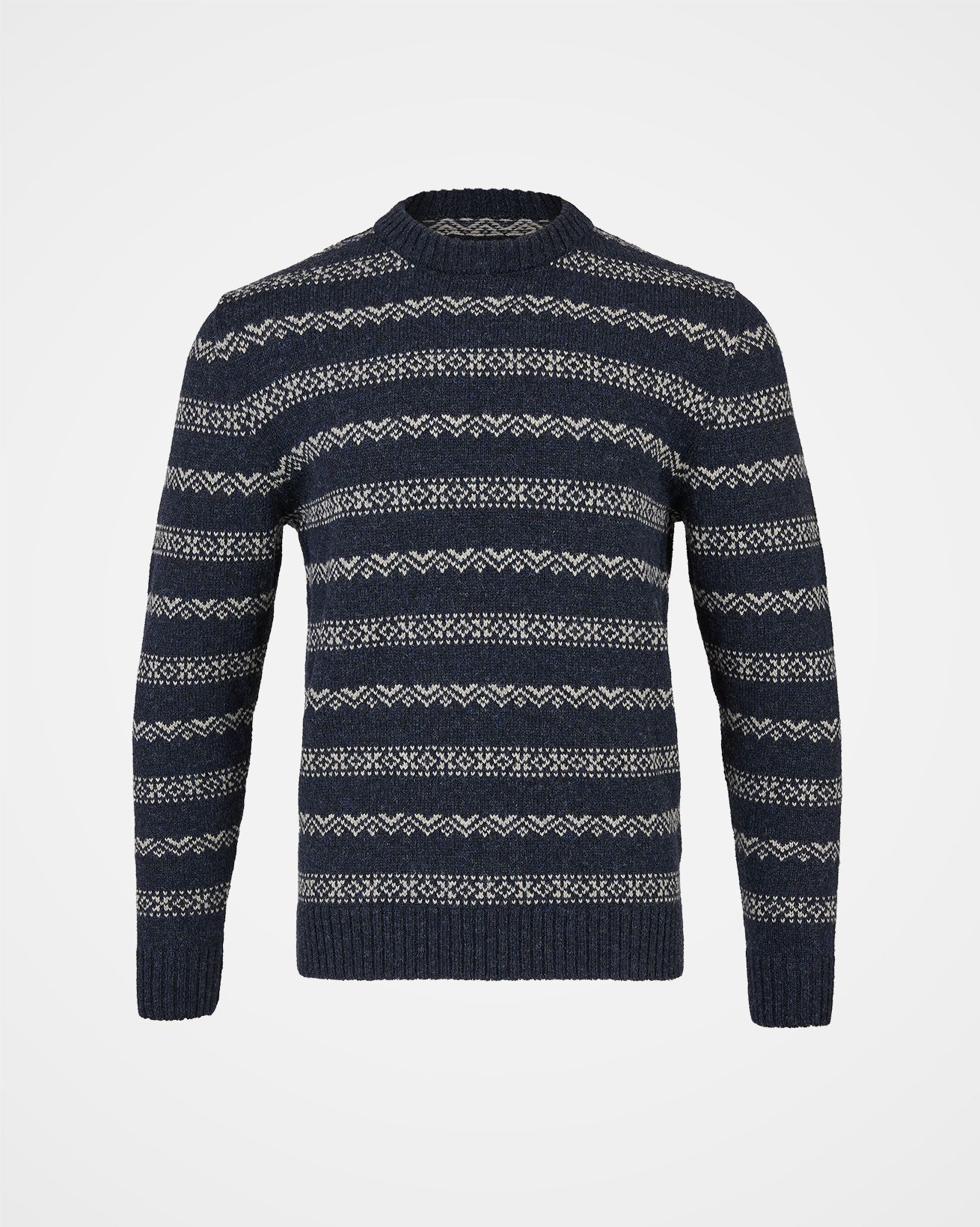Men's Nordic Fair Isle Crew Neck / Navy / M