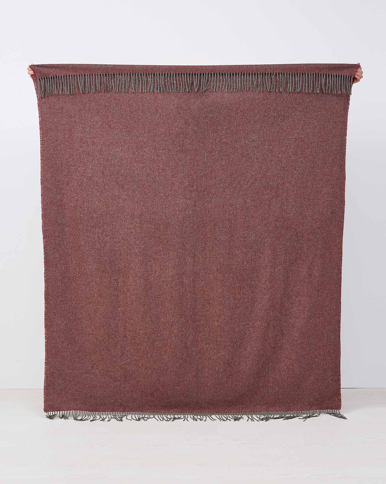 Recycled Wool Herringbone Throw
