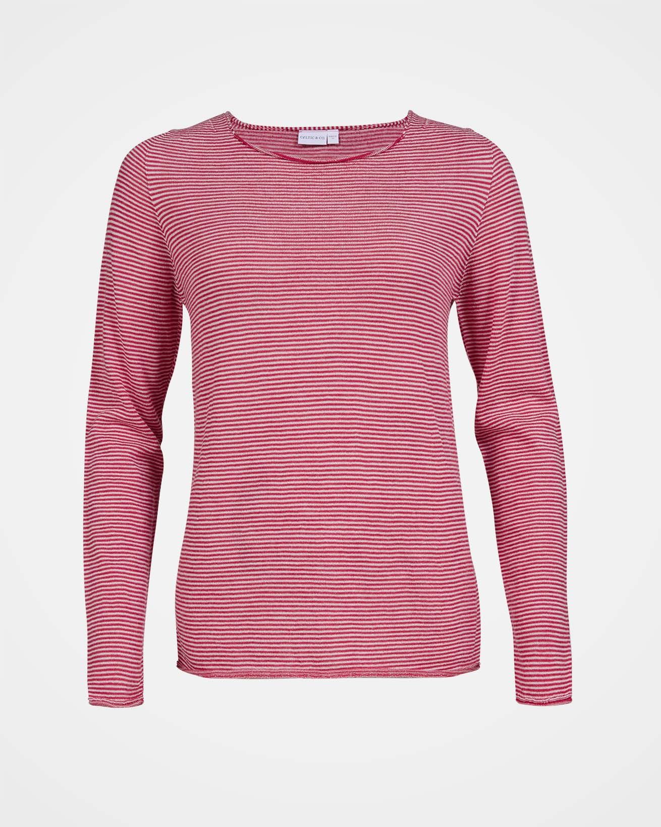 Fine Knit Merino Crew Neck / Anemone Stripe / S