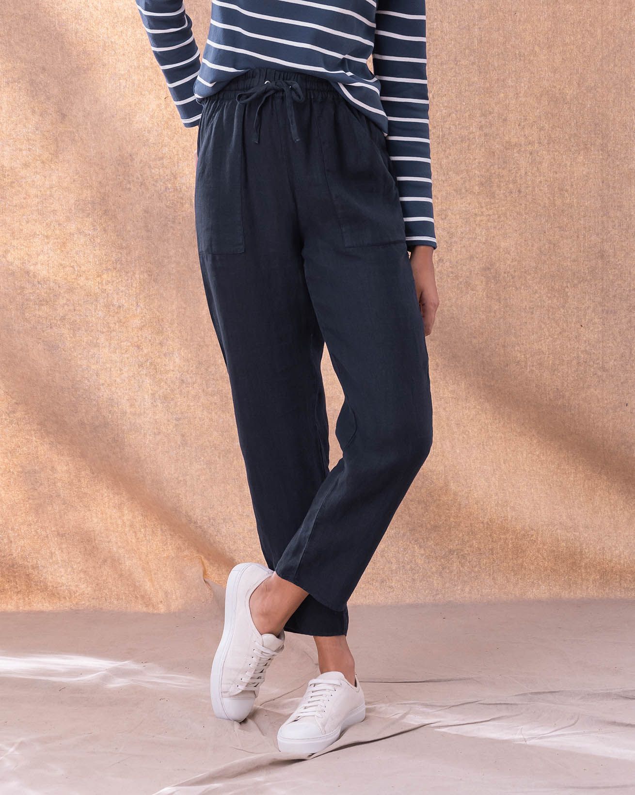 Pantalon de jogging en lin tissé