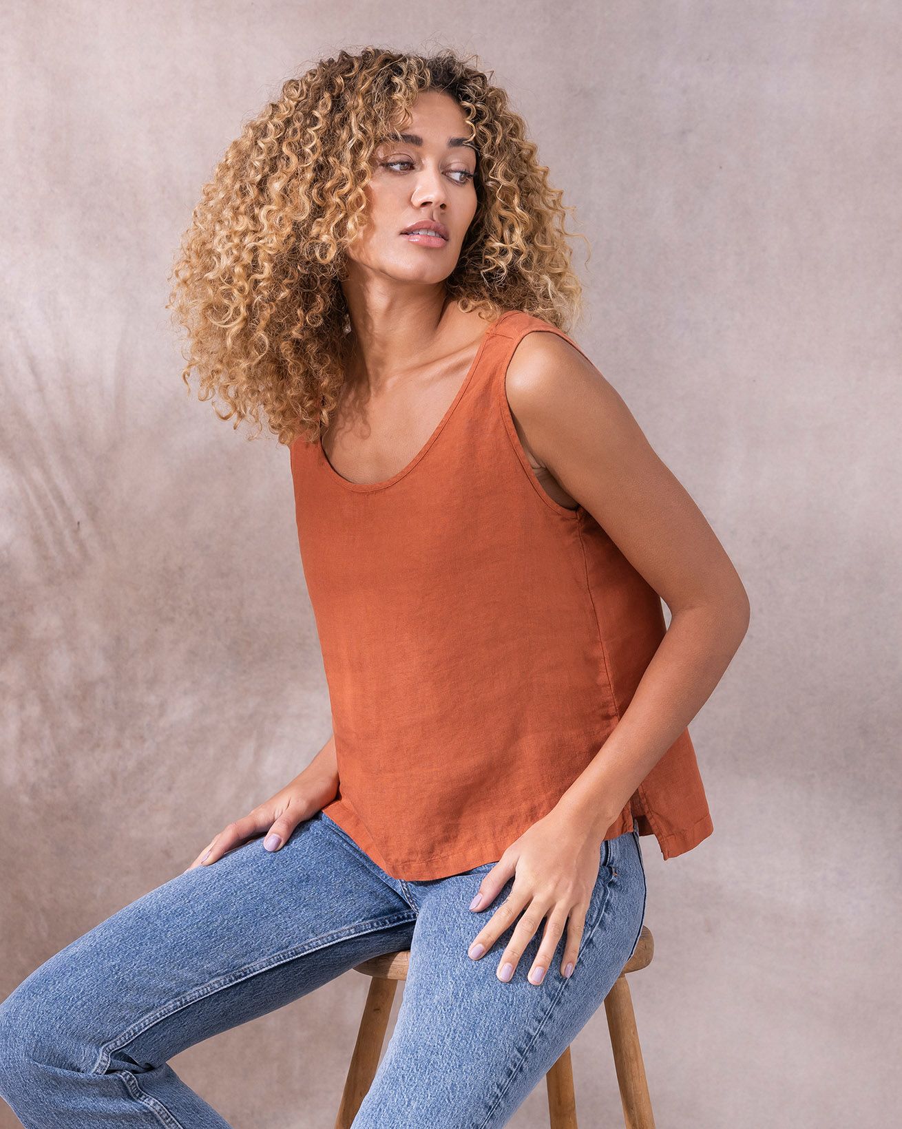Linen Sleeveless Top