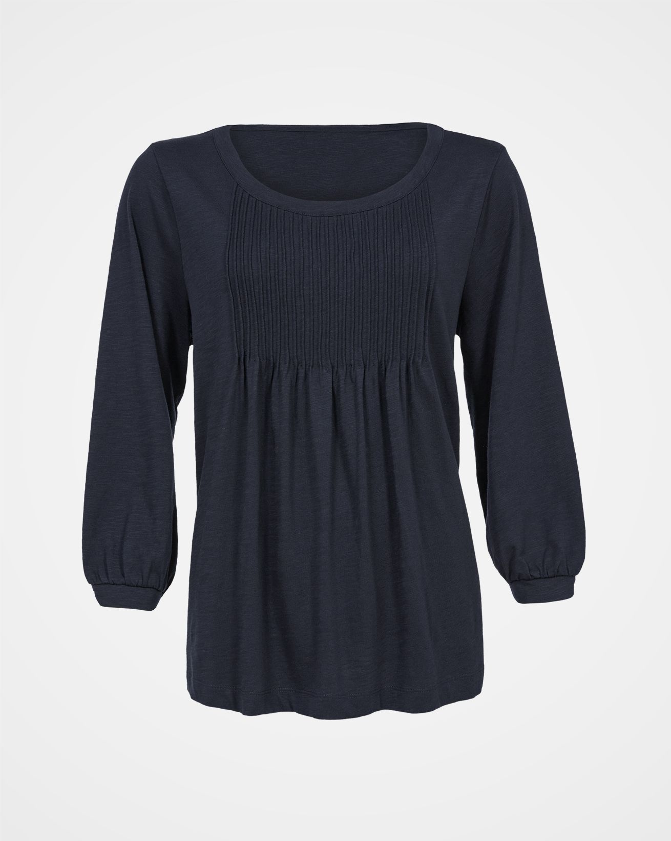 Organic Cotton Pintuck Jersey Top / Dark Navy / 10