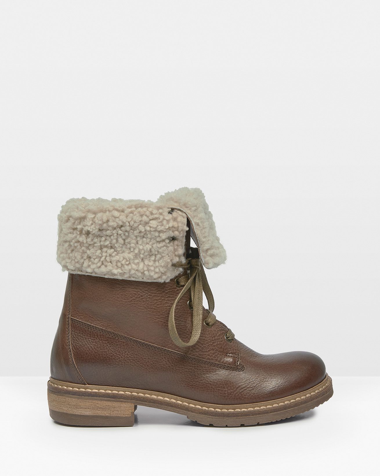 Fold Down Lace Up Boots