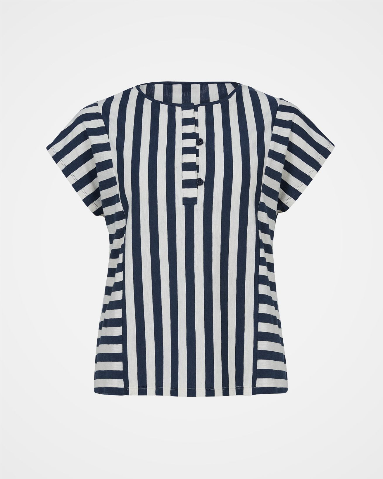 Cutabout Stripe Jersey Top / Navy, Ecru Stripe / 18