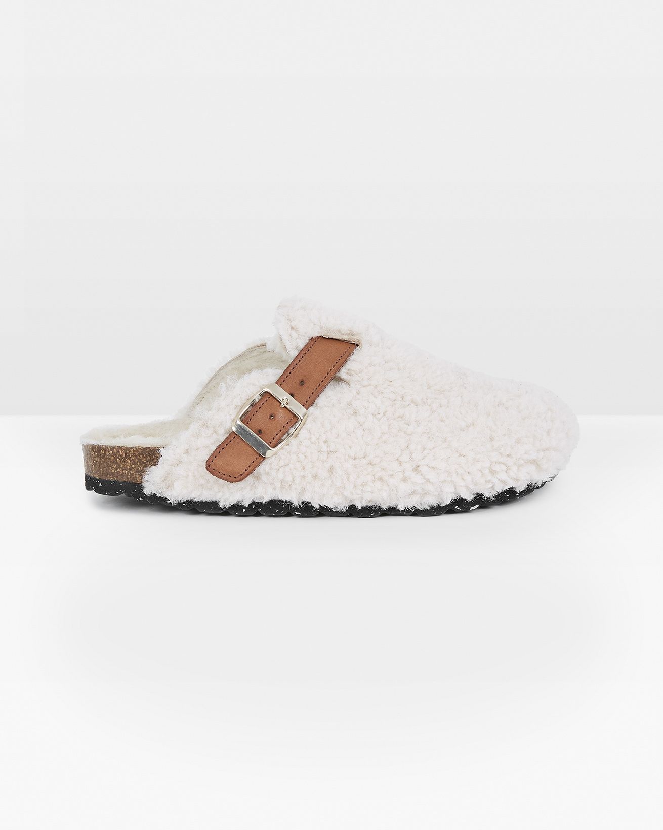 Leather Trim Sheepskin Clogs