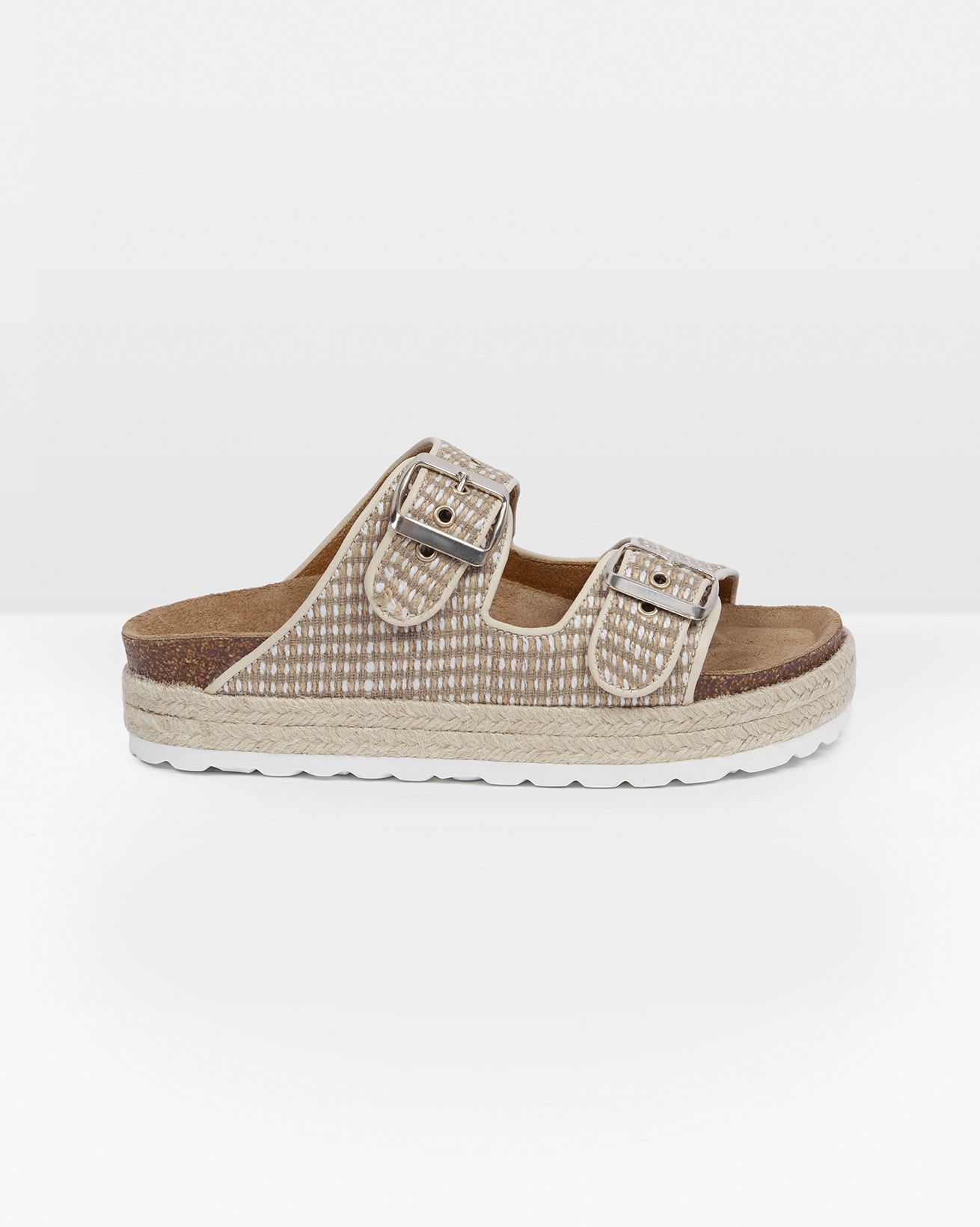 Sandales avec double boucle tissée