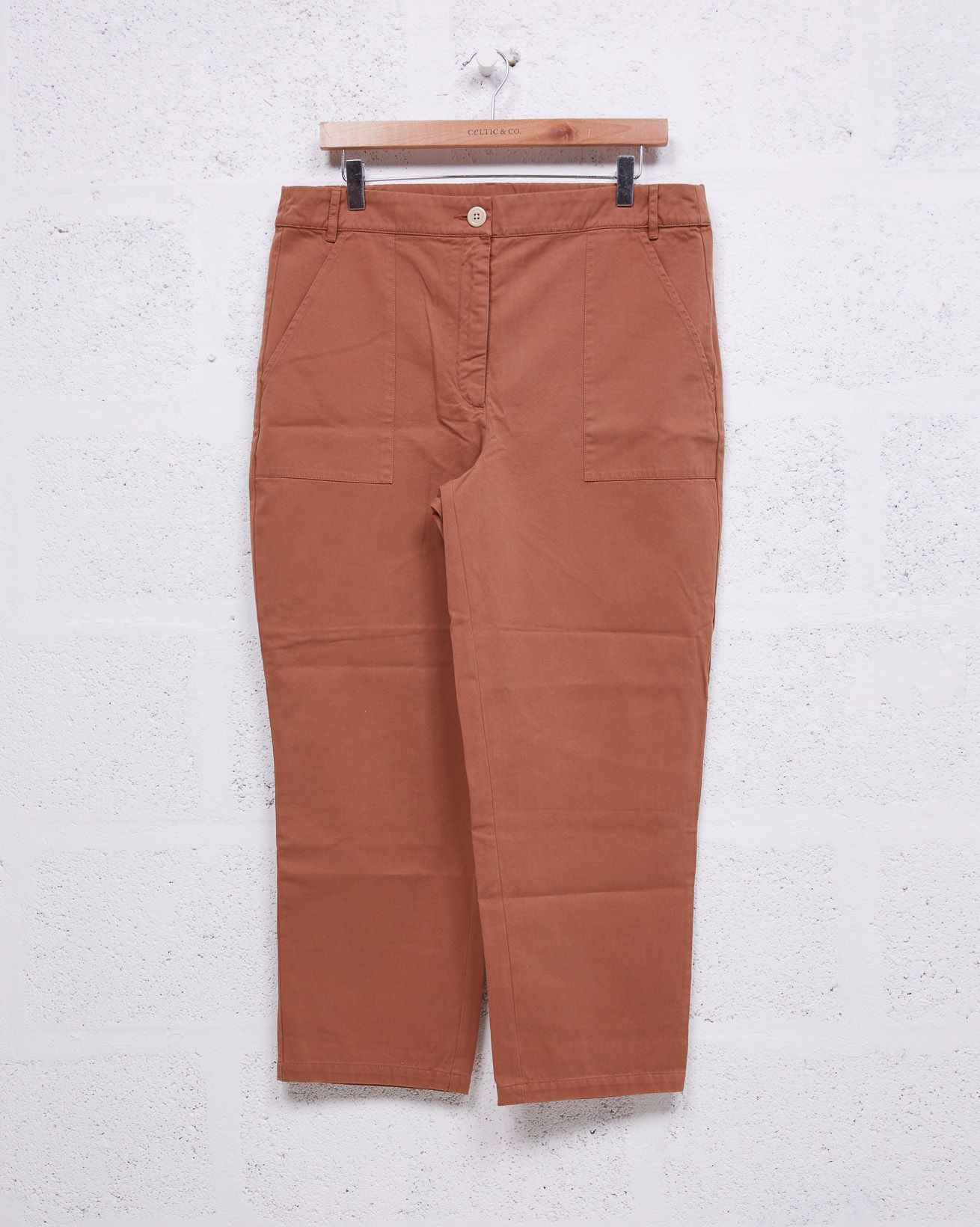 Slim Leg Cotton Trousers / Rust / 10