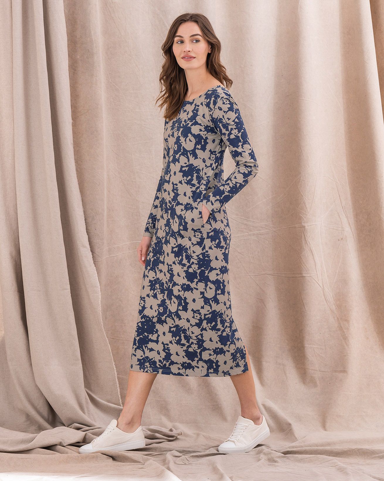 Organic Cotton Scoop Back Midi Dress