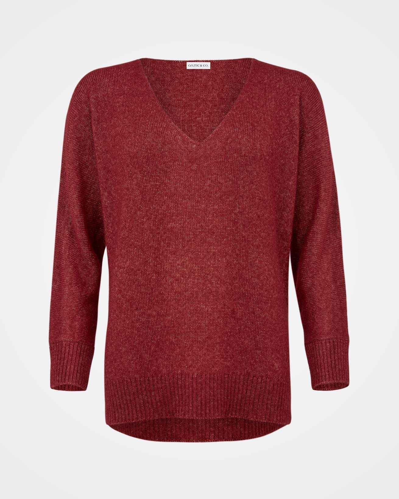 Shimmer V Neck / Red / M