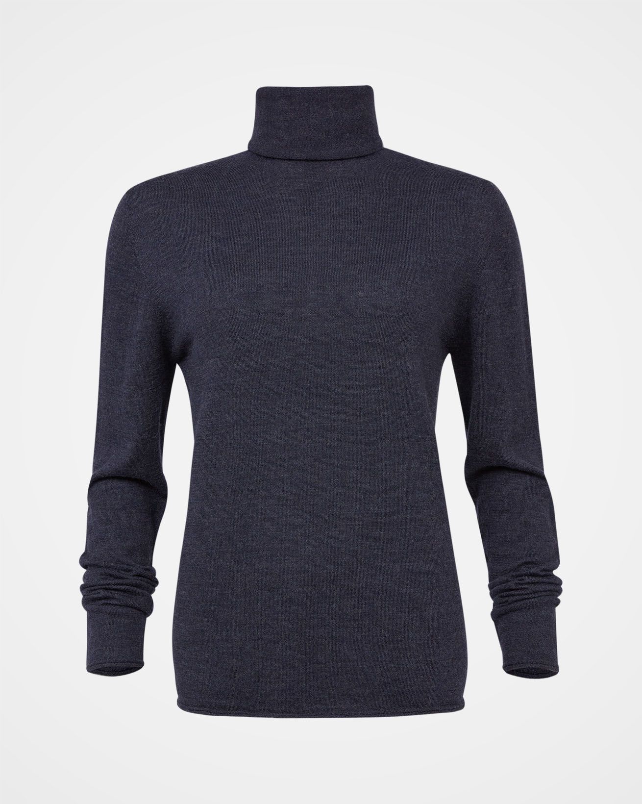 Fine Knit Merino Funnel Neck Jumper / Navy / S
