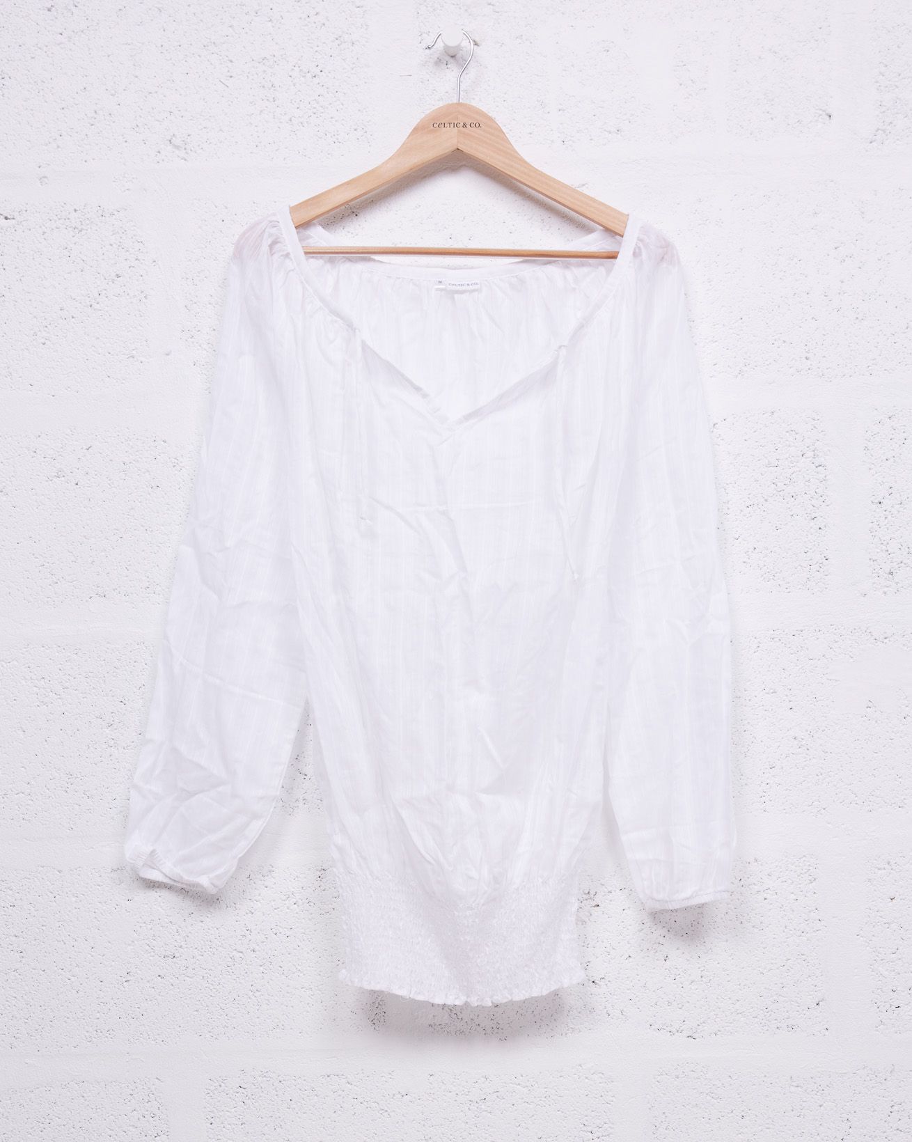 Gathered Cotton Tunic / Chalk / S