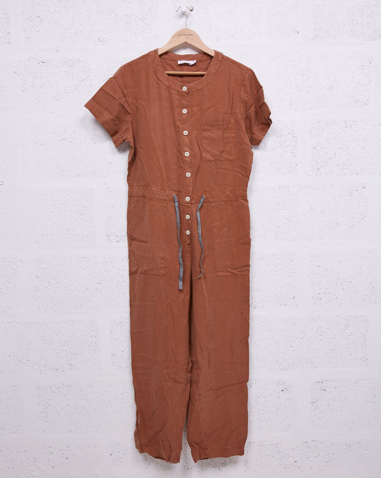 Short Sleeve Jumpsuit / Rust / 10