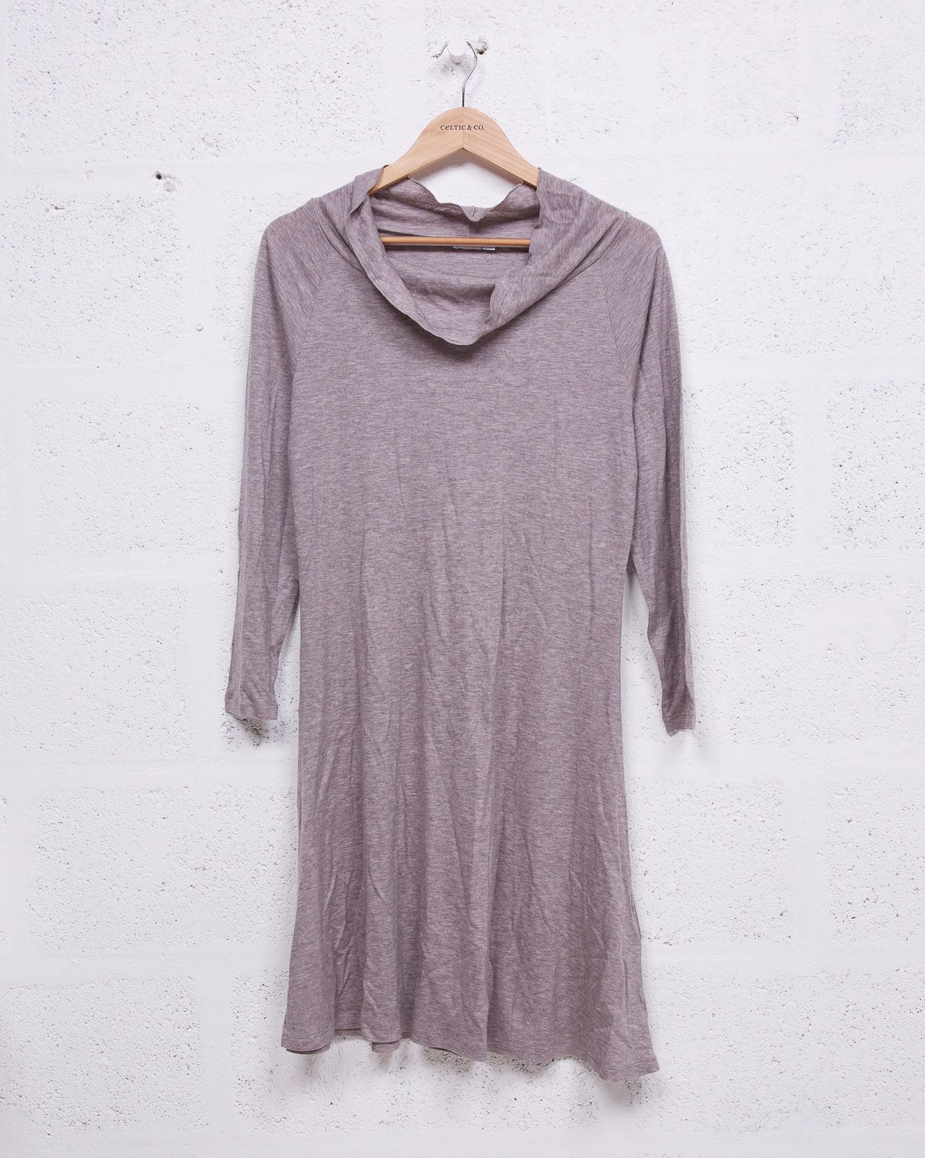 Soft Cowl Jersey Dress / Mushroom Melange / 10