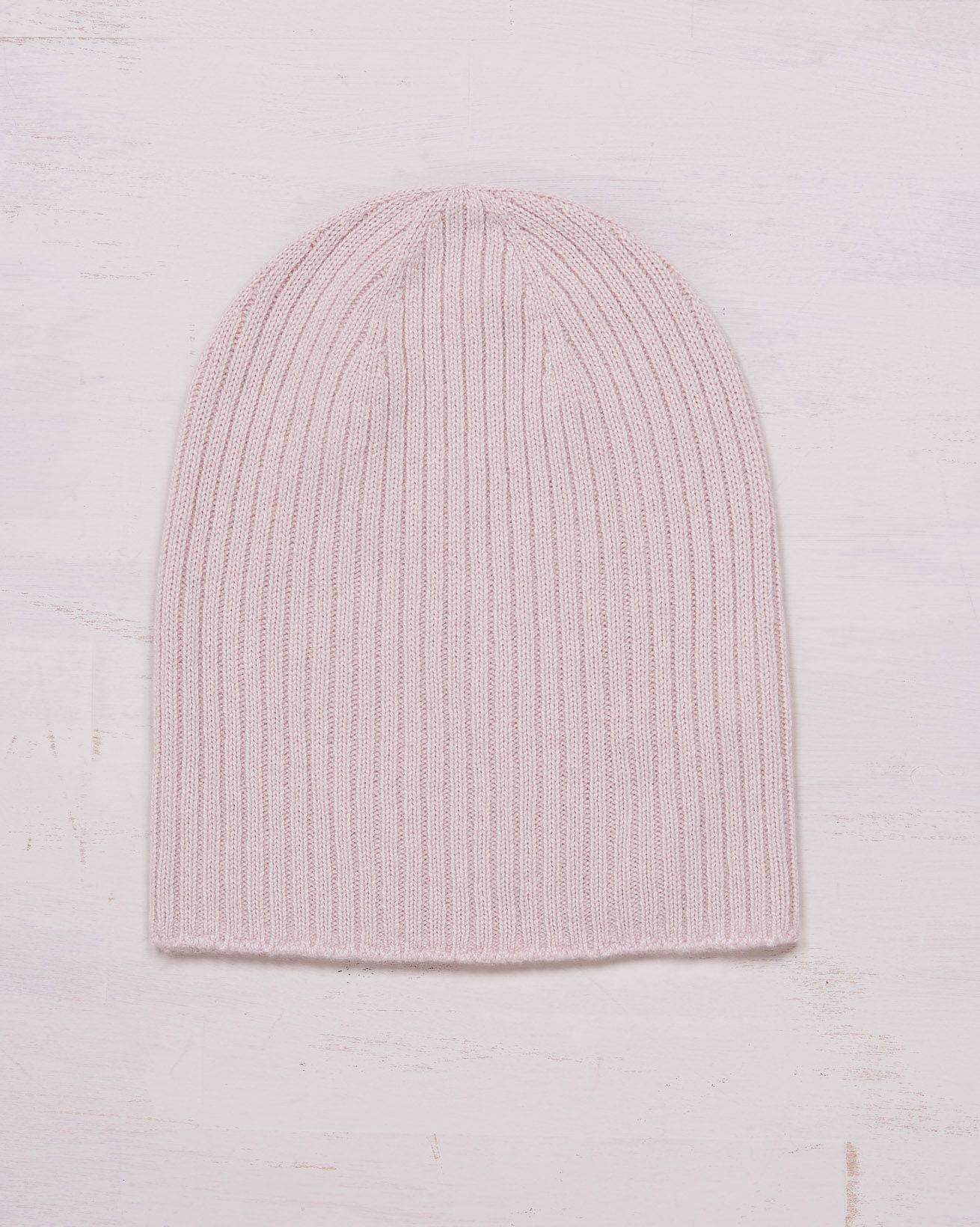 Cashmere Rib Beanie / Dusky Pink / One Size