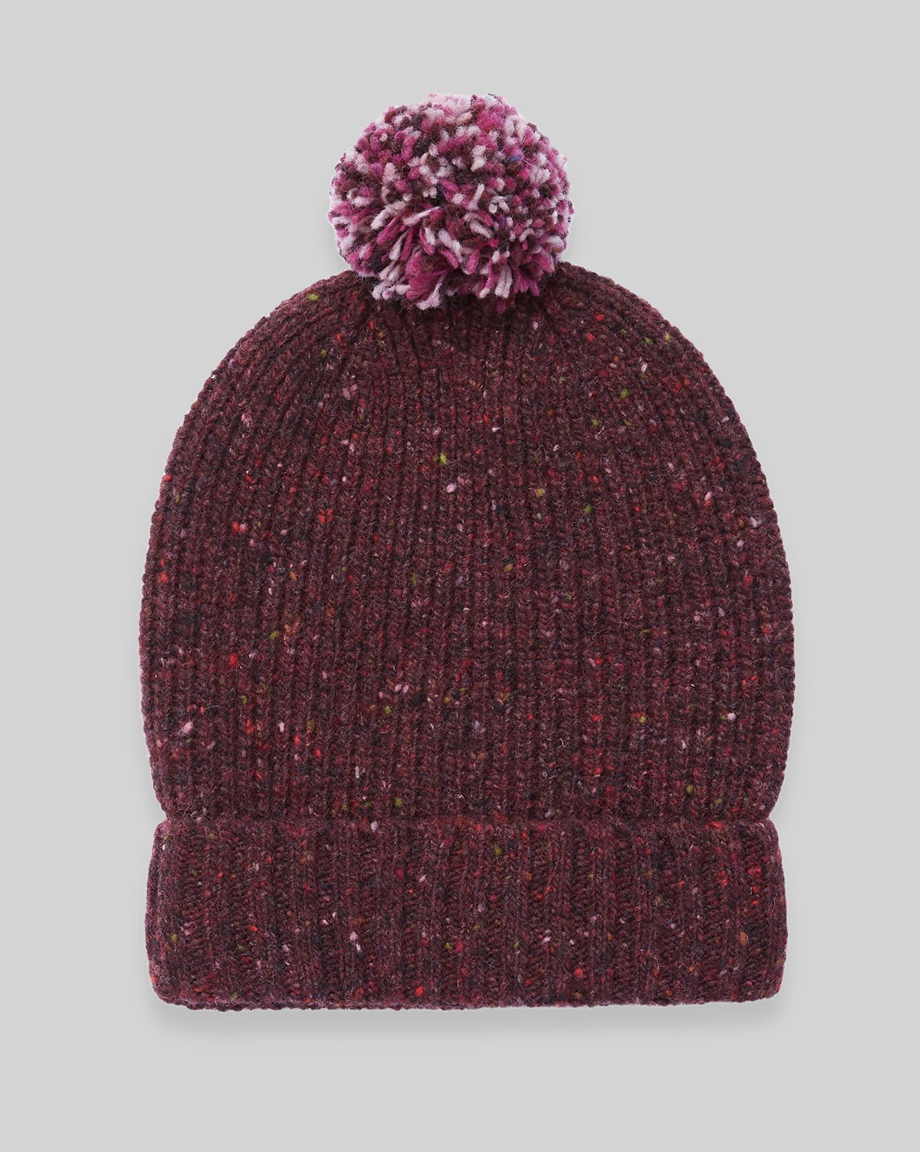 Bonnet à pompon à côte Donegal