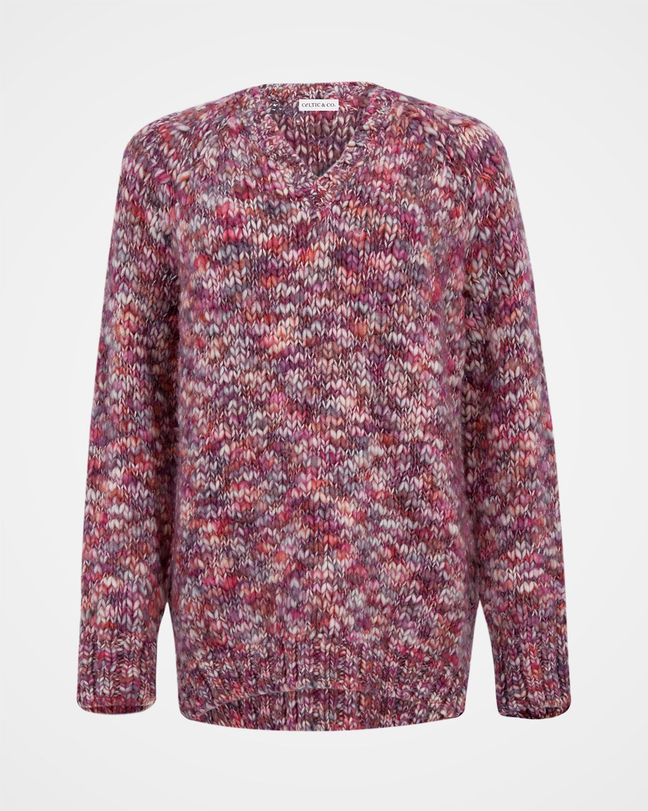 Chunky V neck jumper / Anemone Multi / L