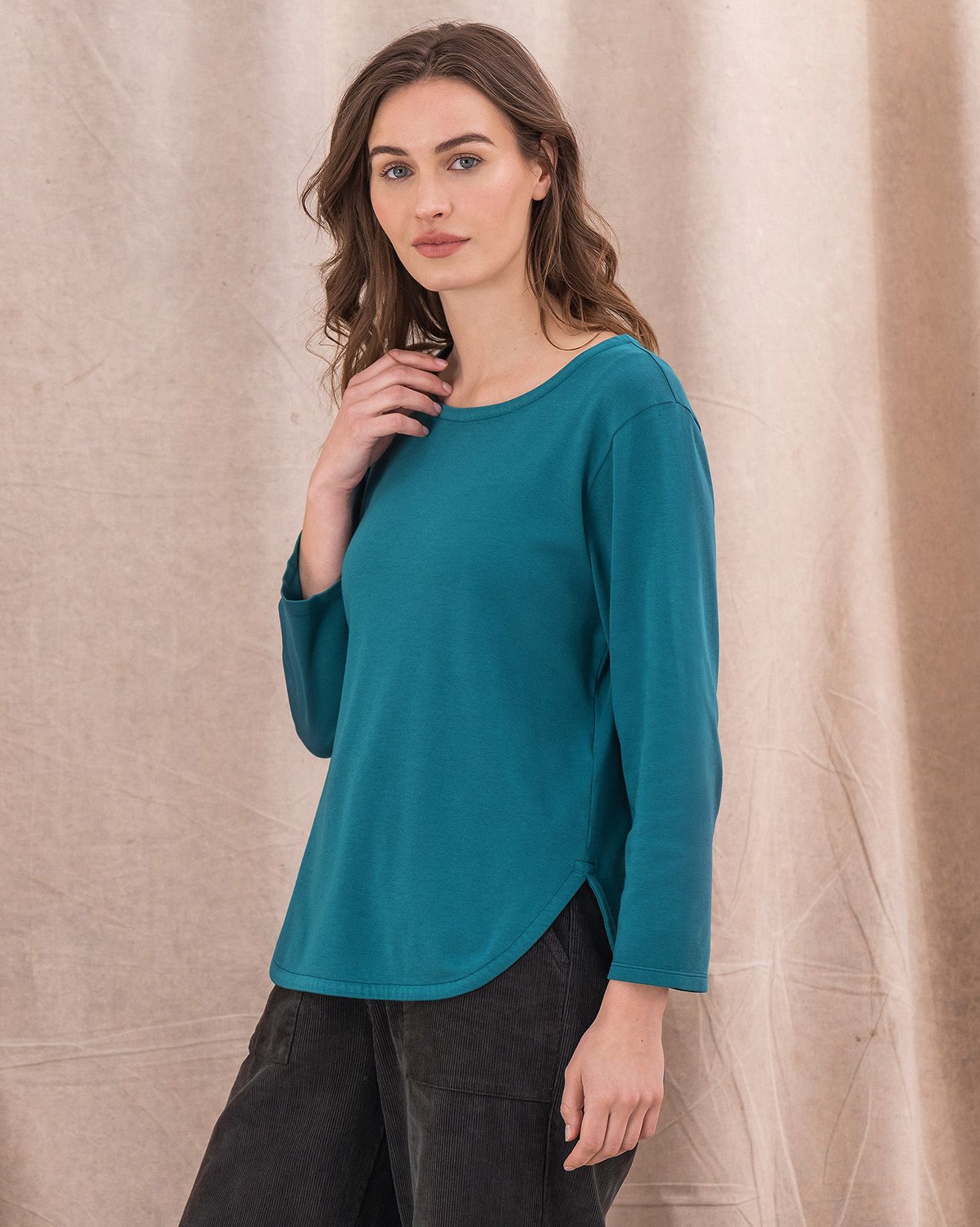 Organic Cotton Curved Hem Jersey Top