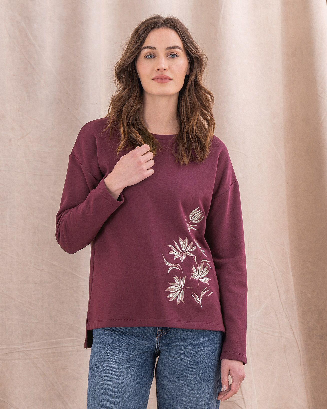 Sweatshirt Brodé En Coton Biologique