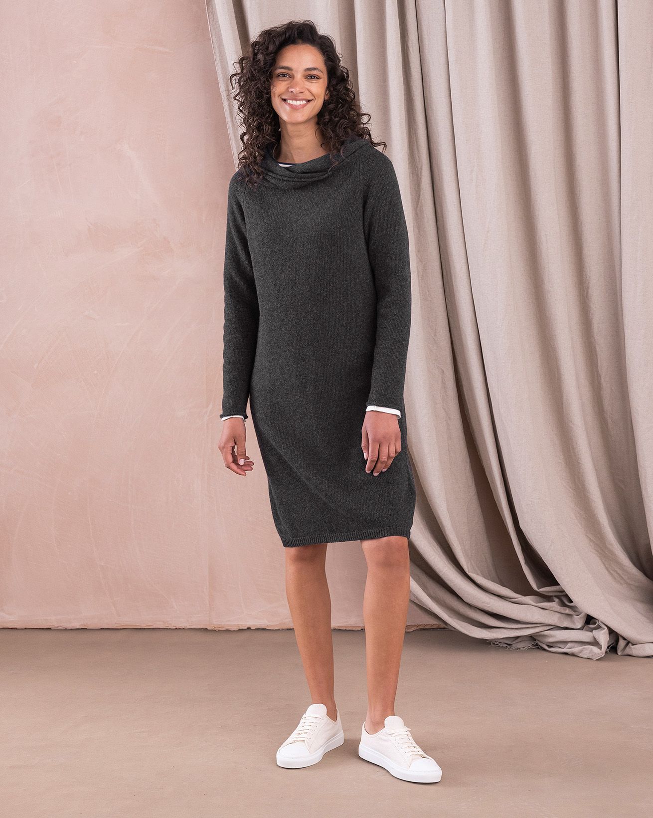 Supersoft Collared Slouch Knee Length Dress