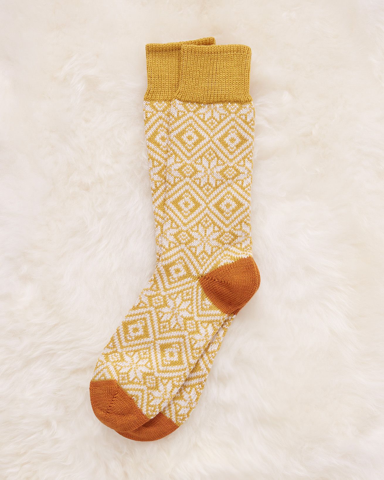 Ladies Fair Isle Merino Cotton Socks