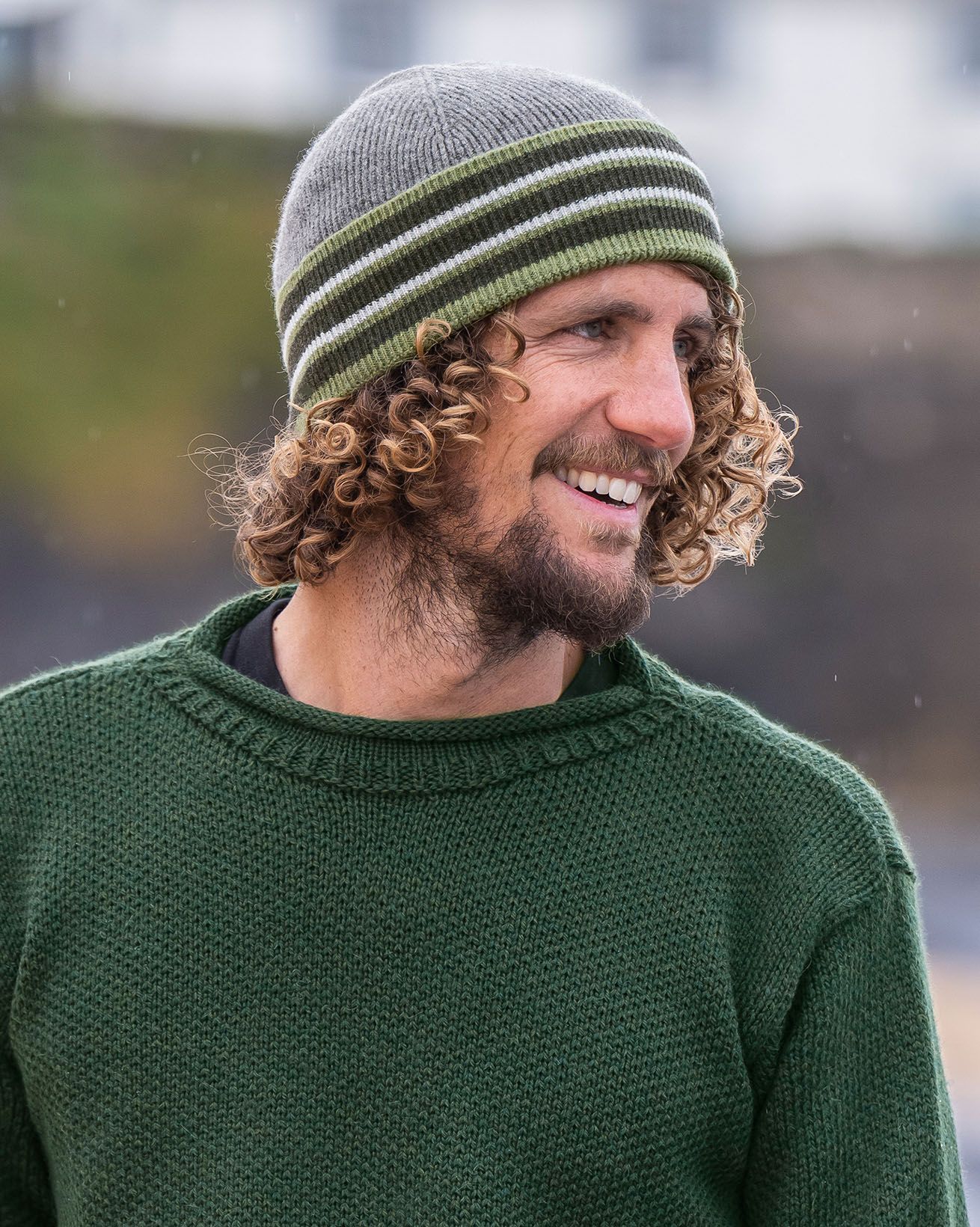 Men's Lambswool Stripe Beanie