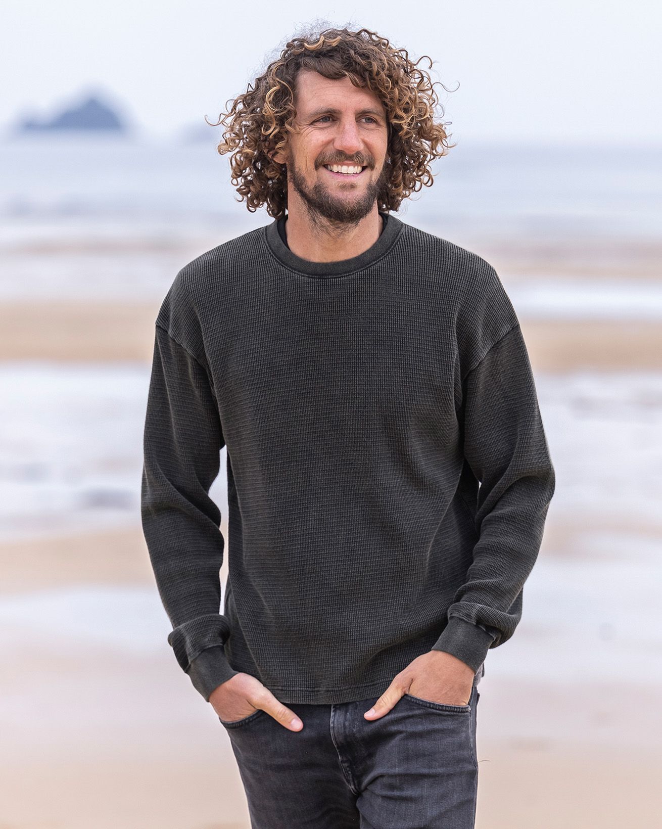 Sweatshirt Homme En Maille Gaufrée Et Coton Biologique