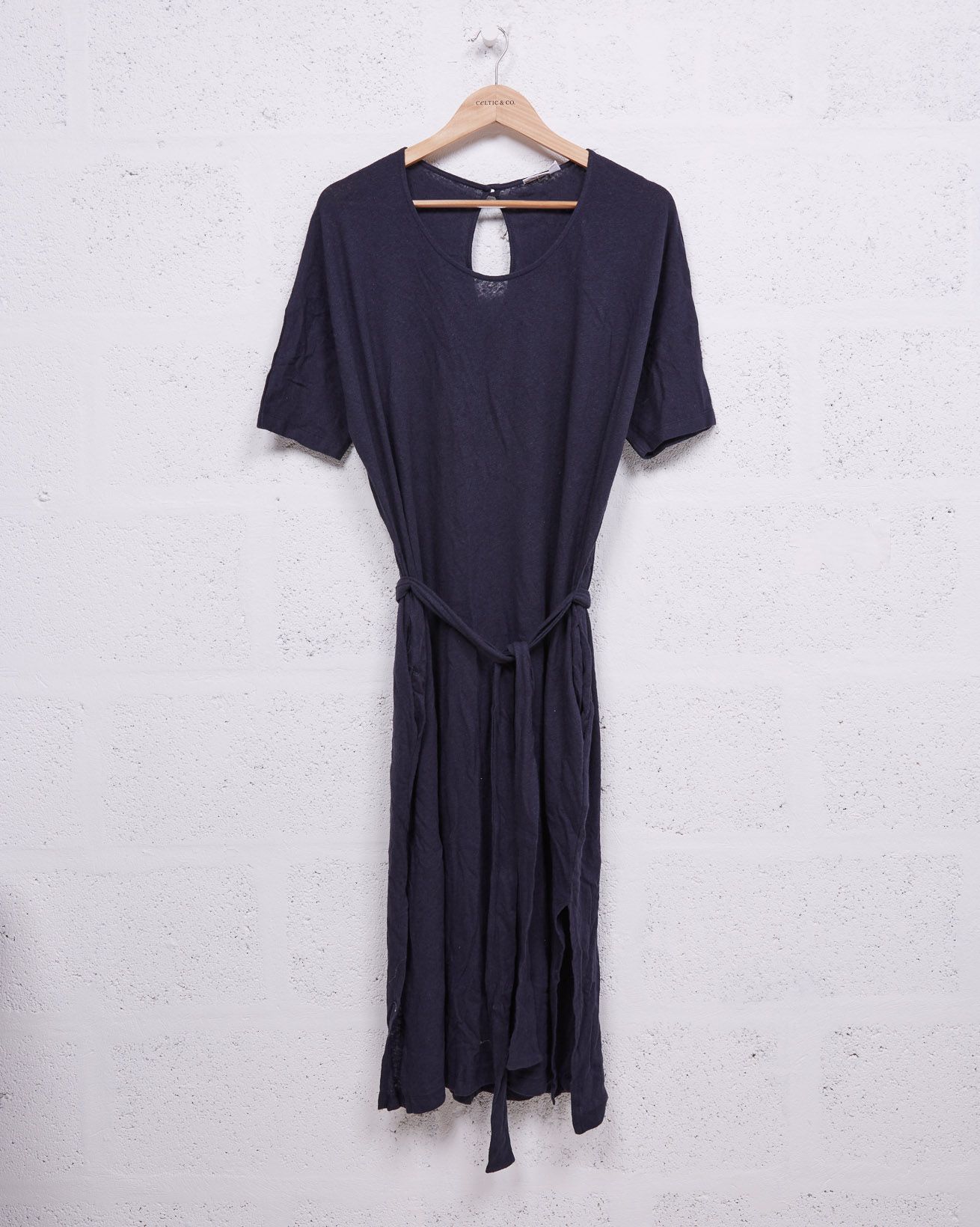 Linen / Organic Cotton Dress / Navy / 10